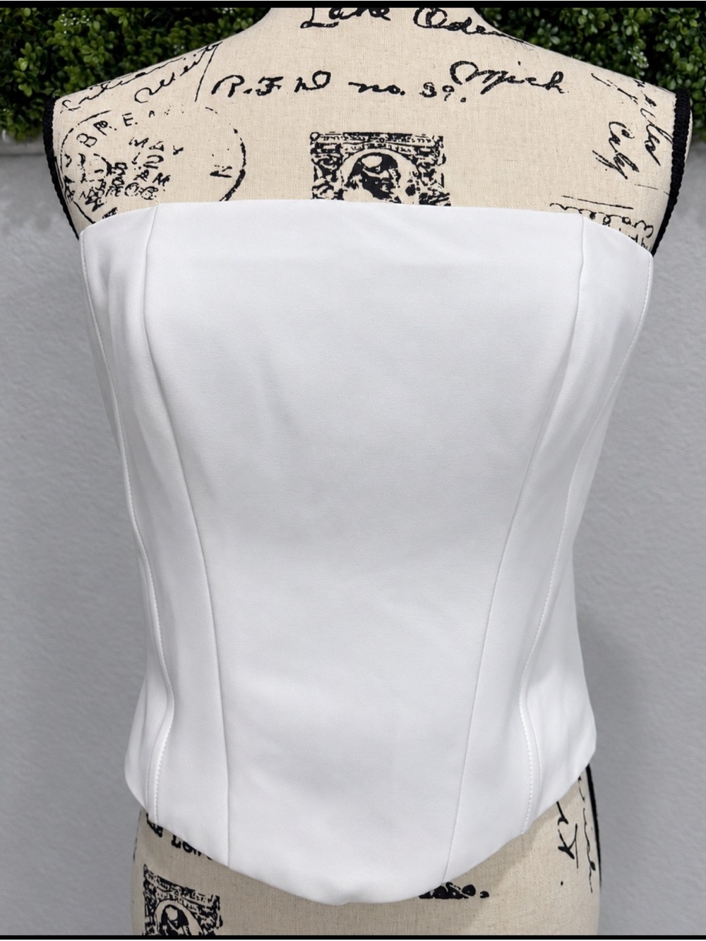 MOTF White Strapless Corset Bustier Top Size M Structured